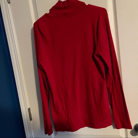 ✨New Directions: Weekend - Women's Red Drop Shoulder Cowl Neck Sweater✨ - Picture 4 of 7